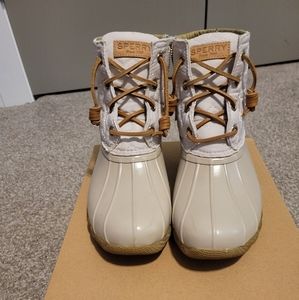 Sperry Quilted Ivory Duck Boots